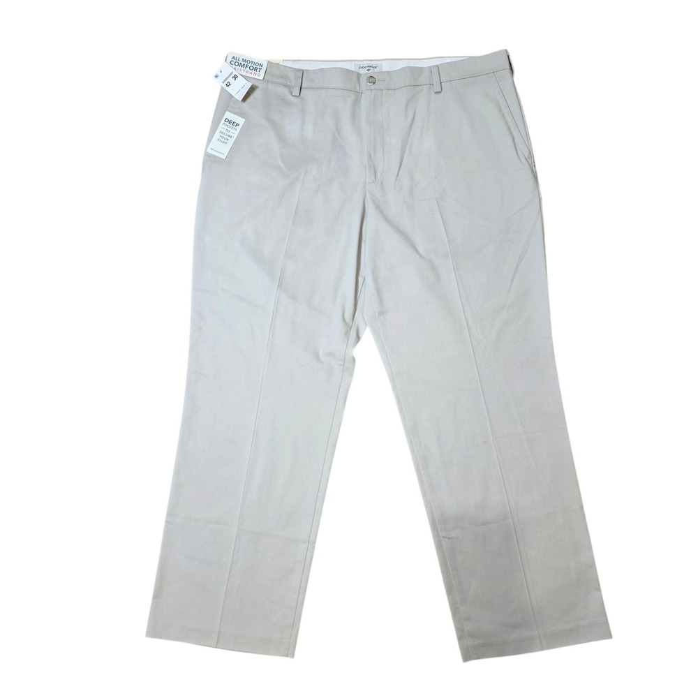 Dockers Easy Khaki Classic Fit Mens Beige‎ Stretch Pants W42 L30 New